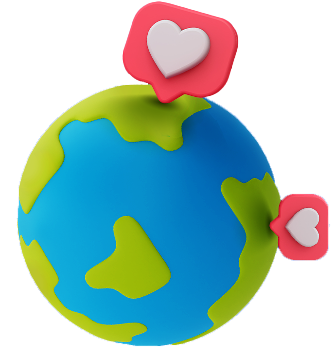 Image of Globe with few likes on it Image of Globe with few likes on it
