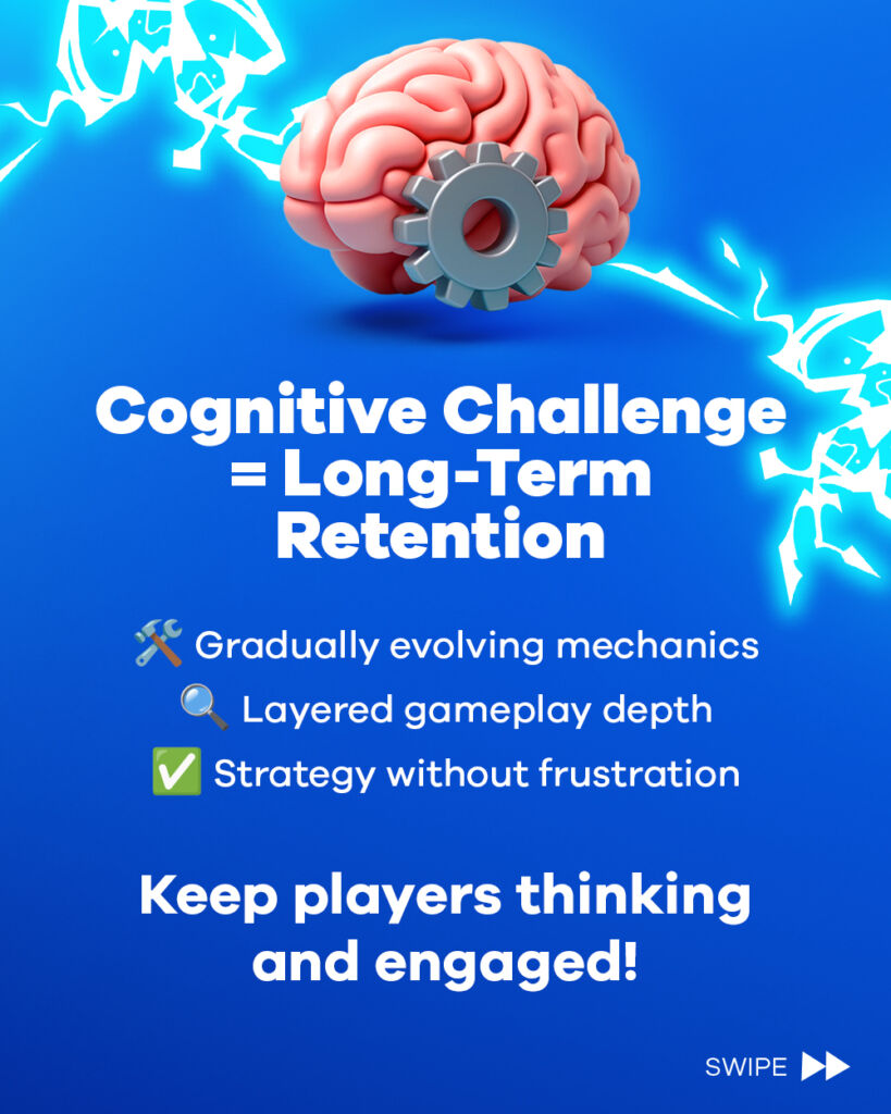 Cognitive Challenge in mobile games equals long-term retention 