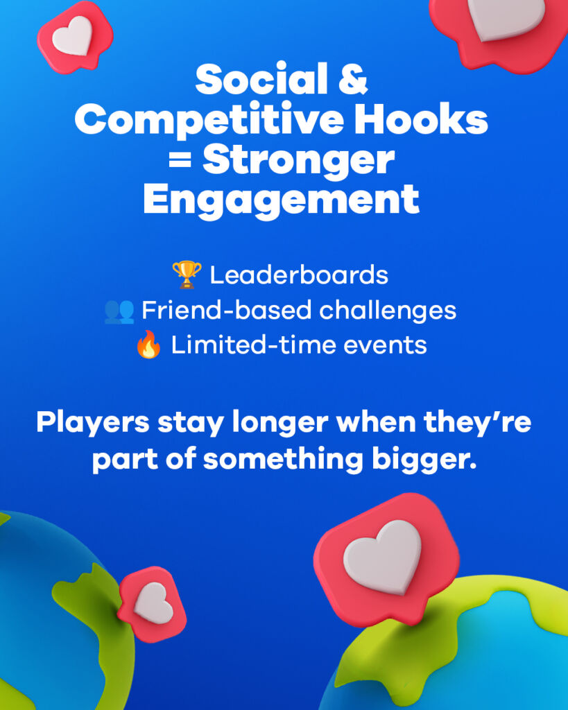 Social and Competitive Hooks bring stronger engagement 